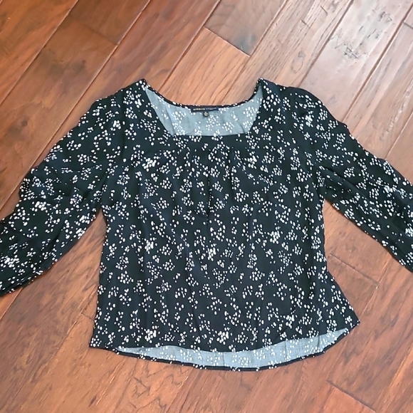 Adrienne Vittadini Black Top with White Polka-dots Blouse size XL - Picture 1 of 8